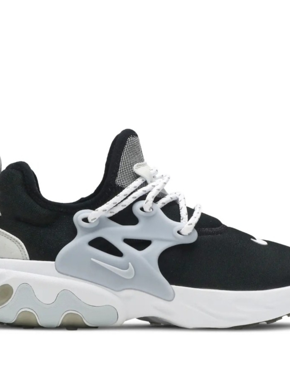 Nike Black and White React-Style Athletic Sneaker
